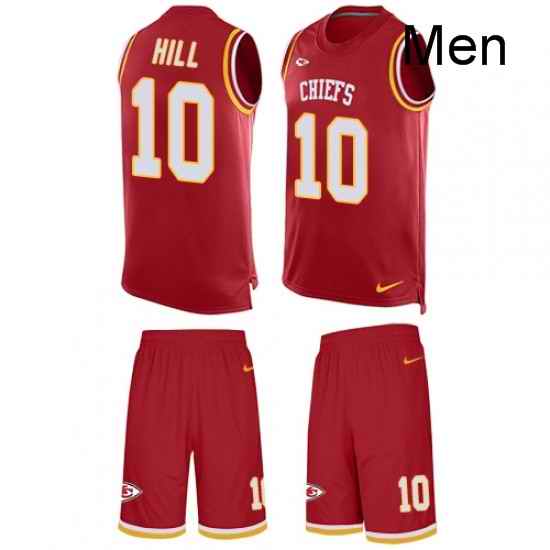 Men Nike Kansas City Chiefs 10 Tyreek Hill Limited Red Tank Top Suit NFL Jersey